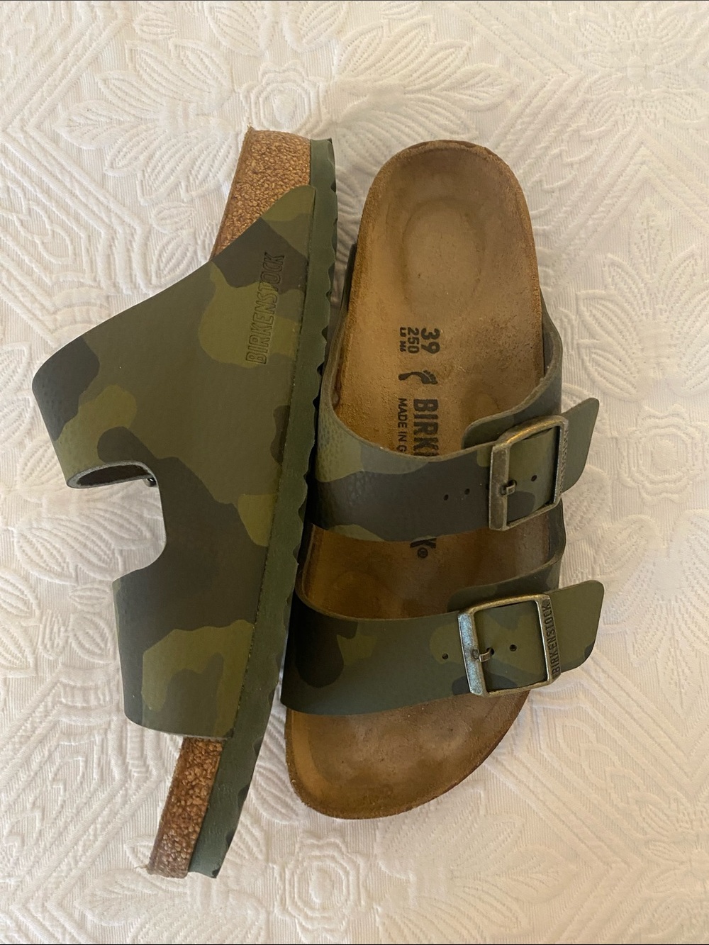 Birkenstock Arizona Camo Two-Strap Sandals - Green and Brown - Picture 4 of 8